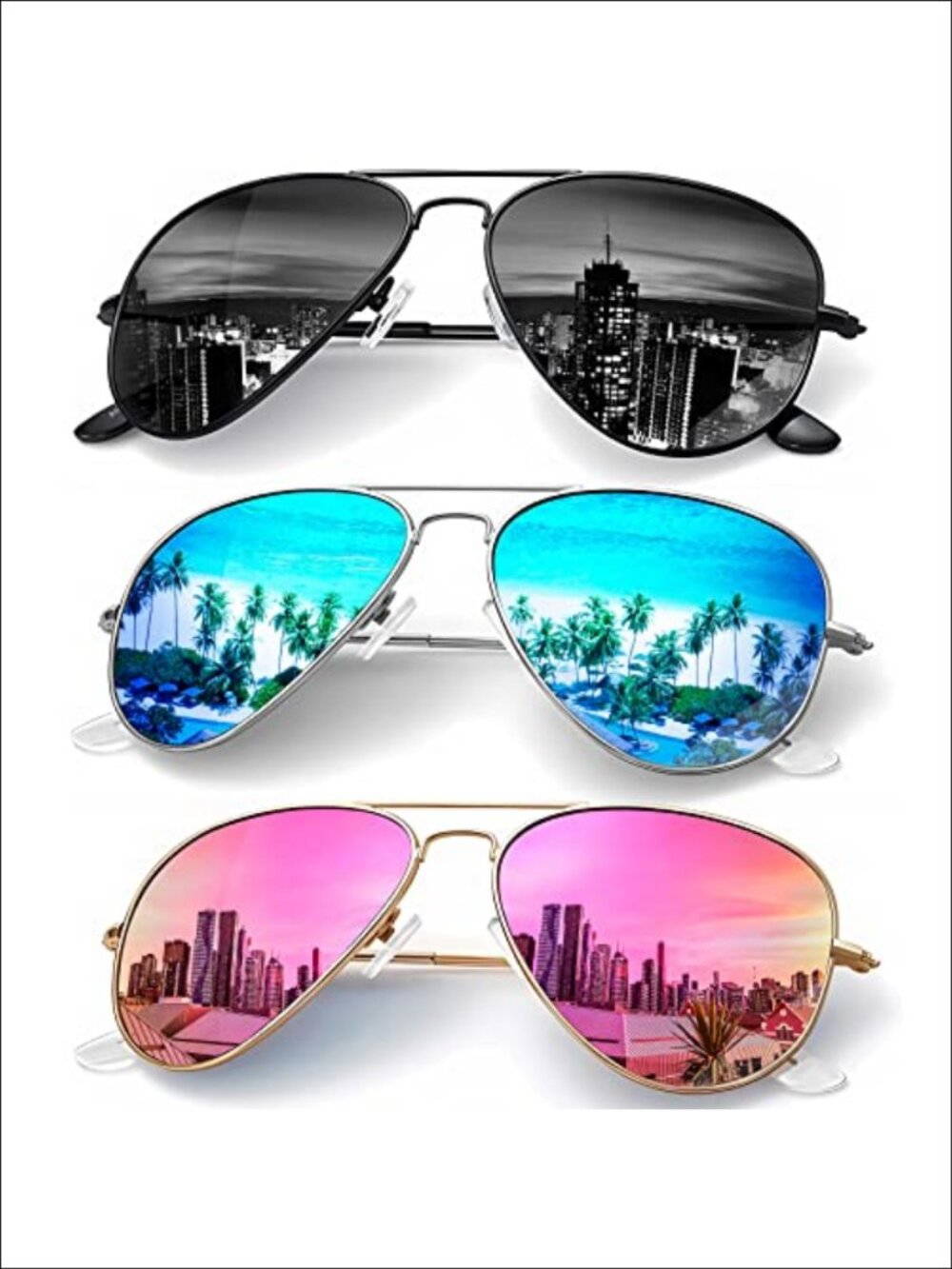 Aviator Polarized Sunglasses UV Blocking Full-Frame Unisex